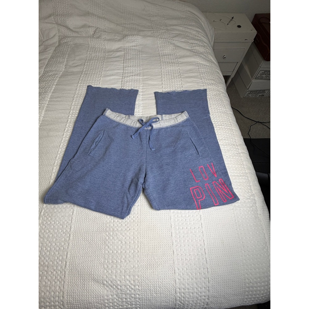 Victoria's Secret PINK Blue Heathered Sweatpants XS Cozy Activewear Fall